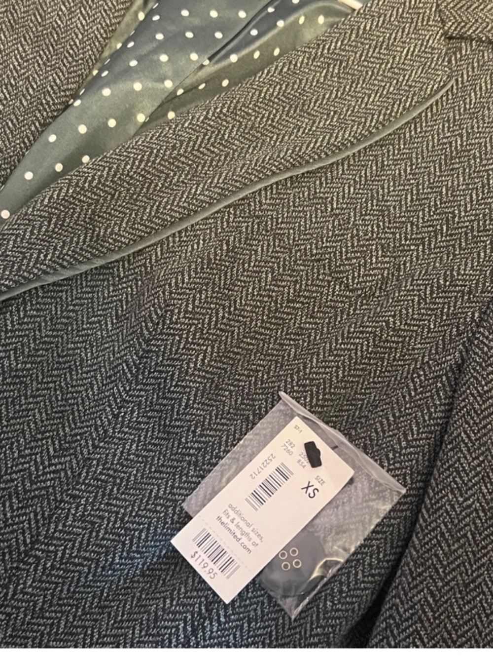 The Limited Gray Single-Button Chevron Design Blazer - Picture 4 of 6